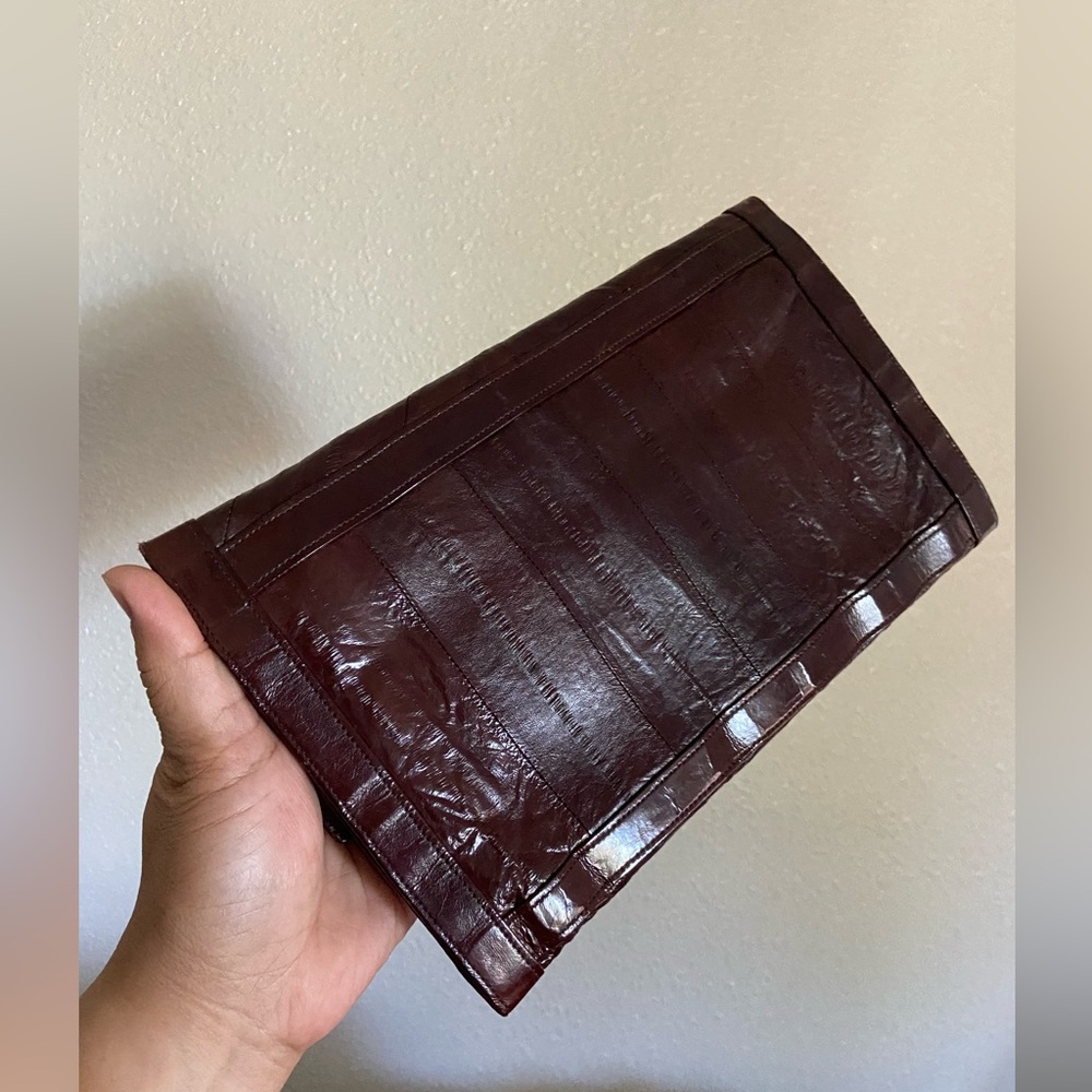 #4- Royal Hook Chestnut Brown Patchwork Eel Leath… - image 6